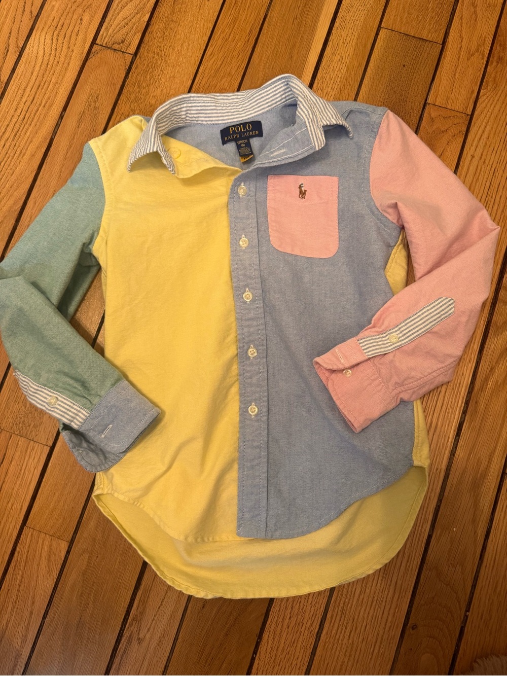 Polo by Ralph Lauren Pastel Patchwork Button-Down Shirt - Picture 1 of 5